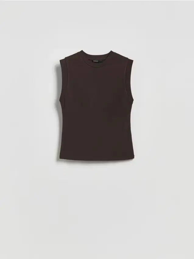 Top in viscosa - marrone scuro