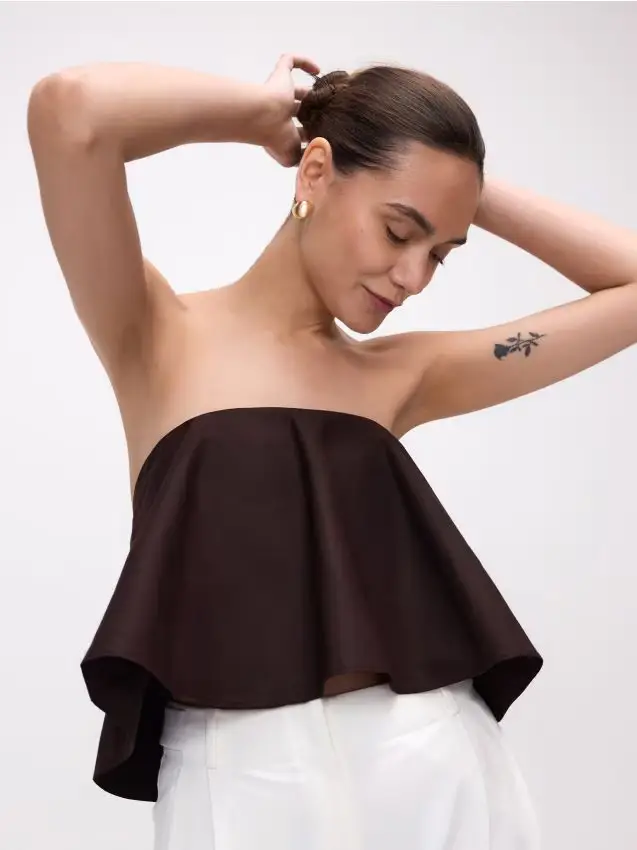 Top senza maniche - marrone scuro