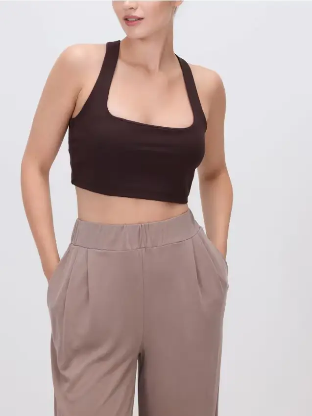 Top sportivo - marrone scuro