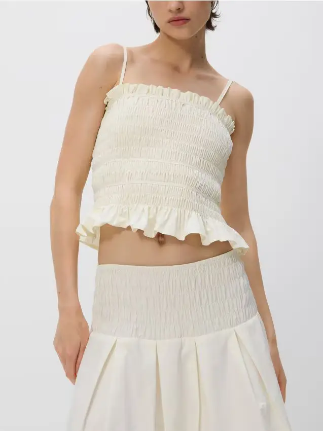 Top strutturato - panna