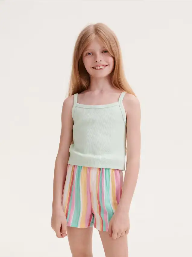 Top with straps - verde chiaro