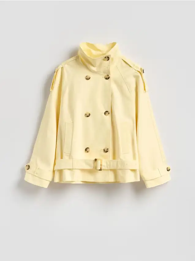 Trench corto in cotone - nude