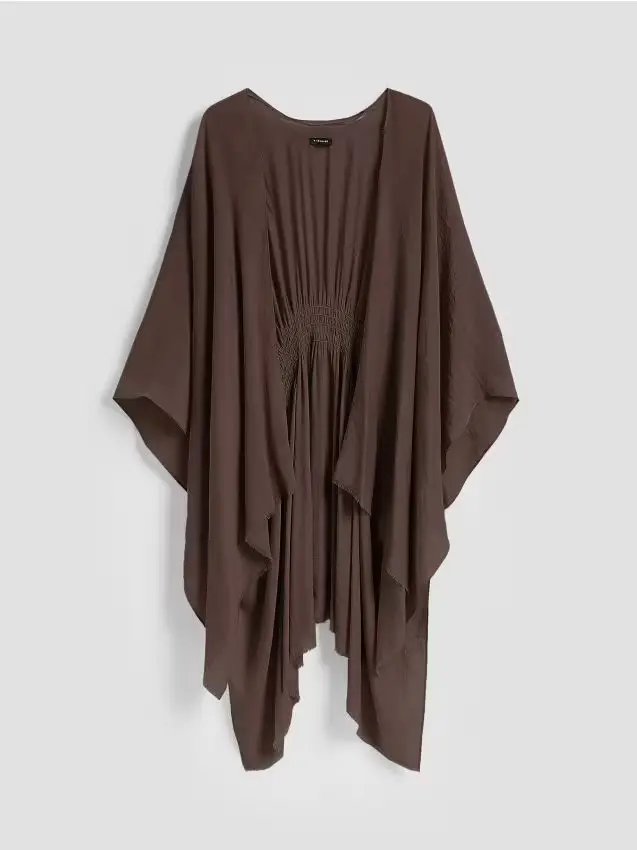Tunica da spiaggia in viscosa - marrone