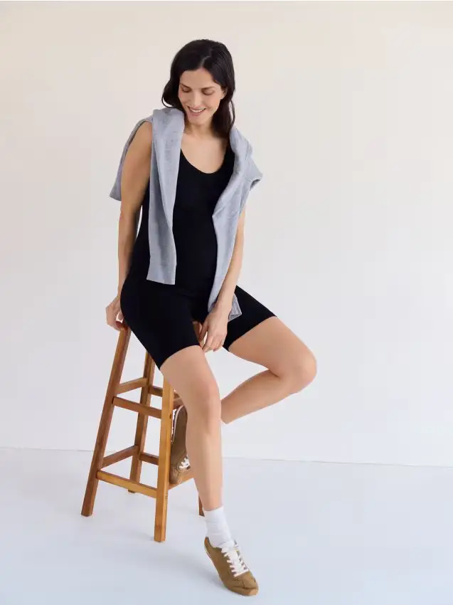 Tuta a costine - nero