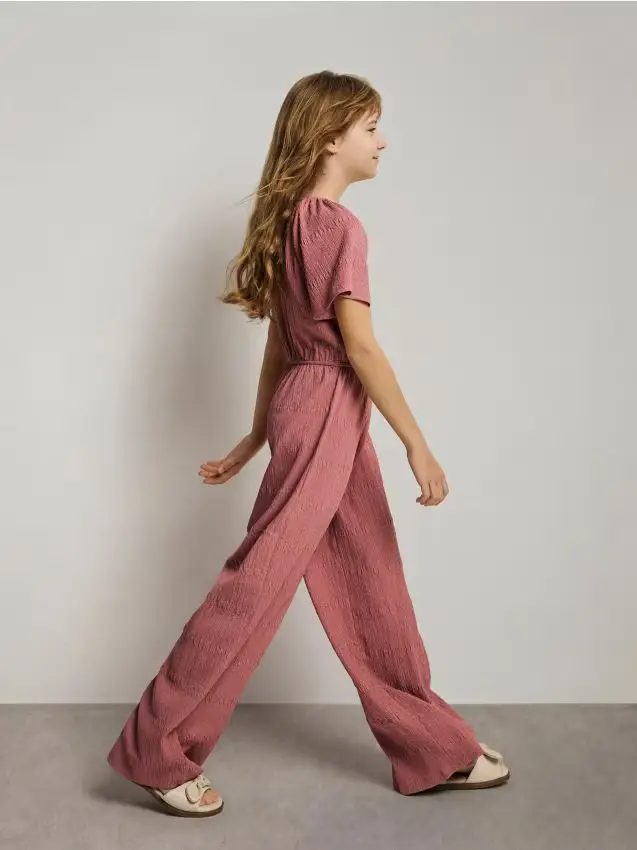 Tuta con maniche corte - rosa cipria