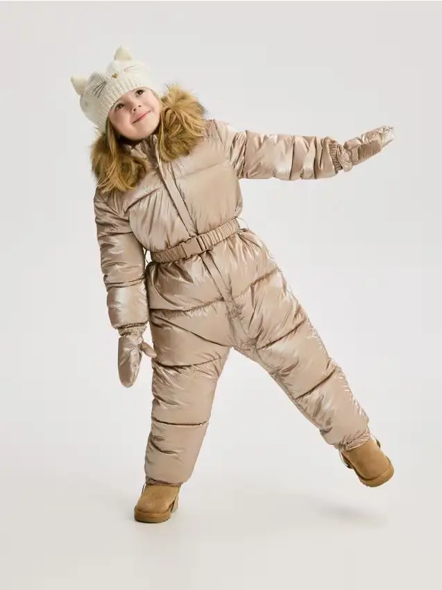 Tuta da neve trapuntata isolante - beige