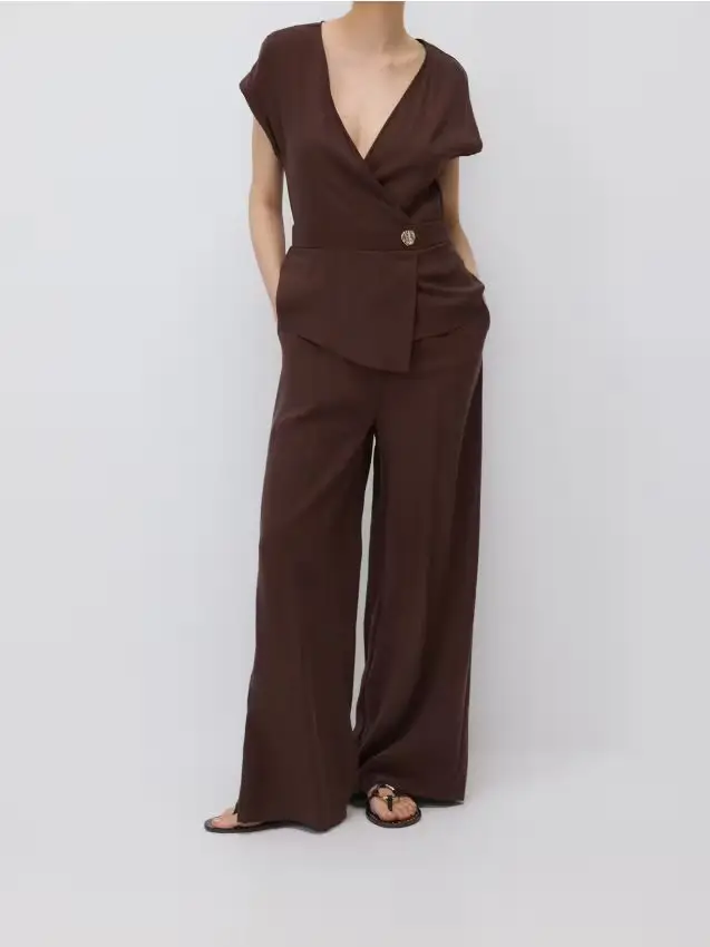 Tuta intera in viscosa - marrone scuro