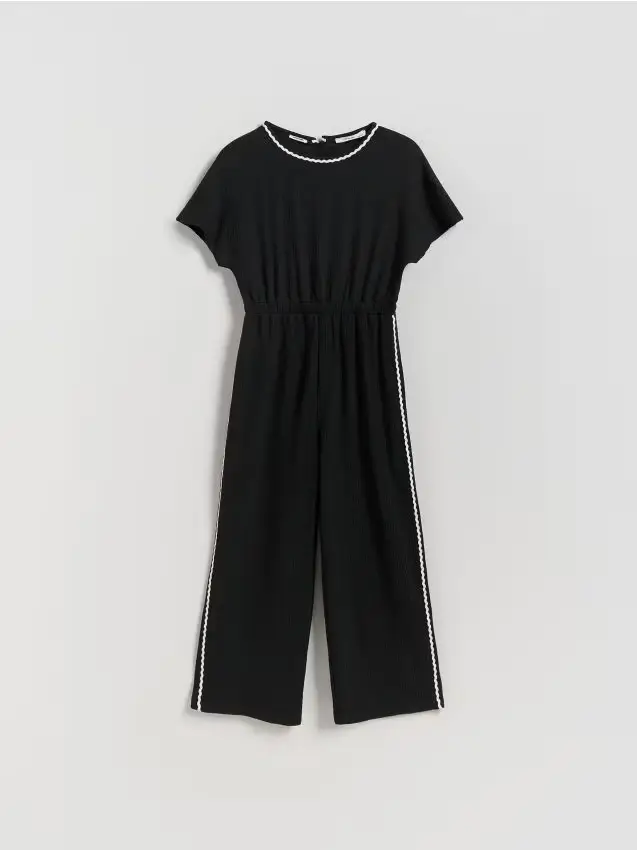 Tuta strutturata con banda laterale - nero