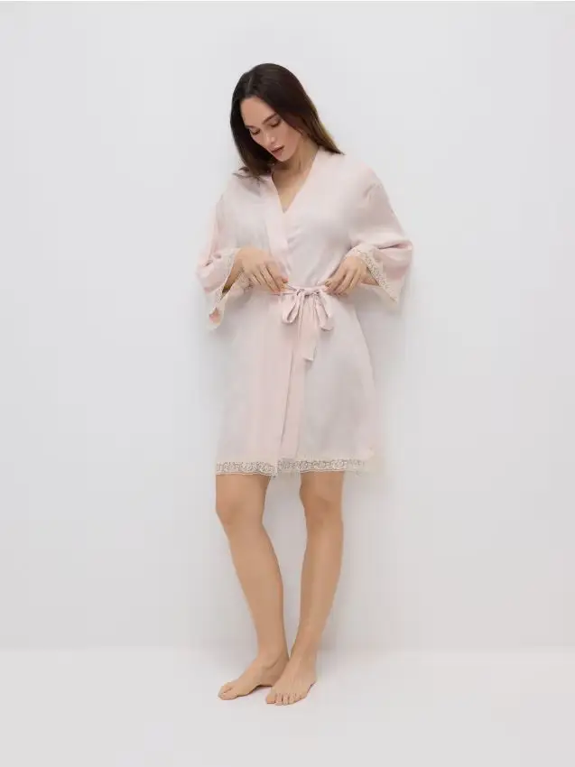 Vestaglia con dettaglio in pizzo - nude