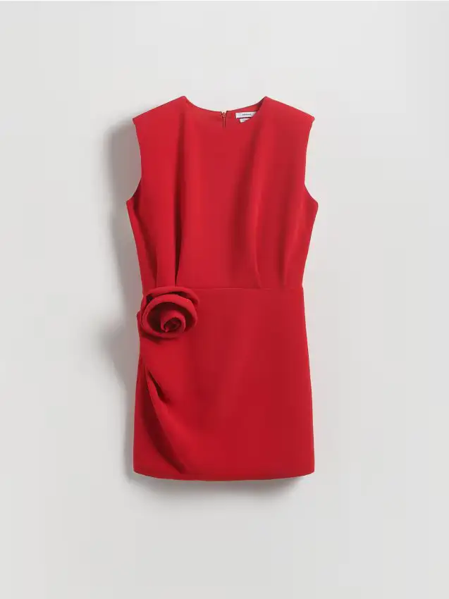 Vestitino con rosa decorativa - rosso