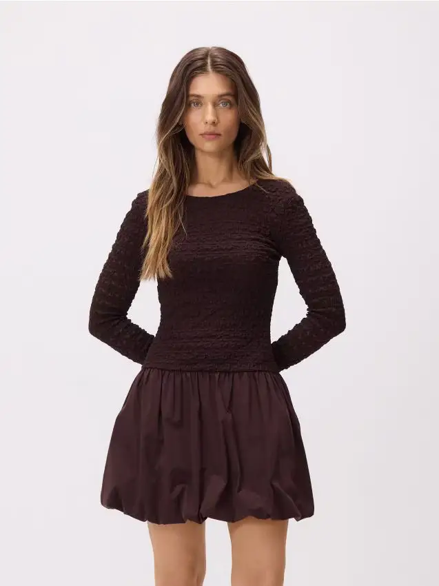 Vestito a palloncino - marrone scuro