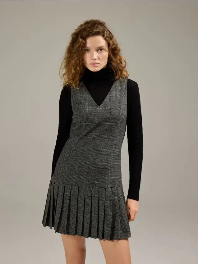 Vestito a pieghe - antracite