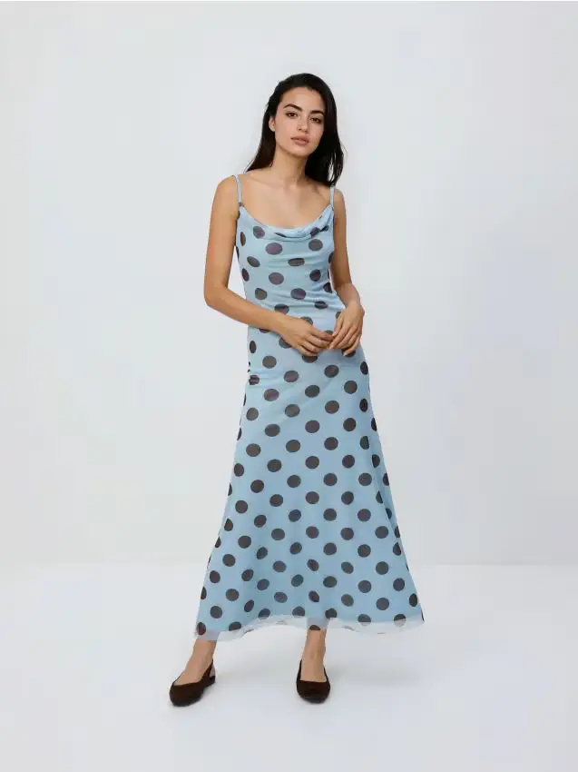 Vestito a pois - azzurro