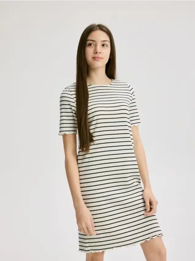 Vestito a righe - panna