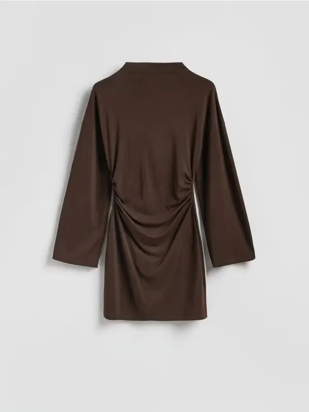 Vestito arricciato - marrone scuro