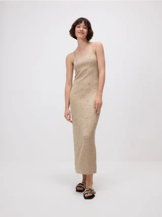 Vestito con dettagli - beige