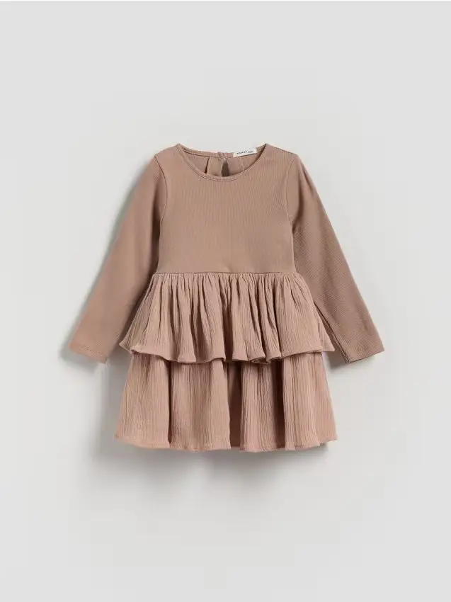 Vestito con fronzoli - beige