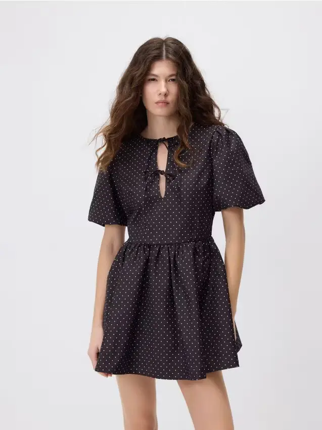 Vestito con maniche a palloncino - multicolore