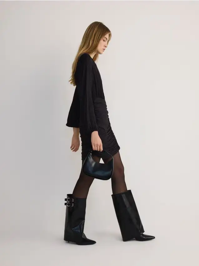 Vestito con motivo animalier - nero