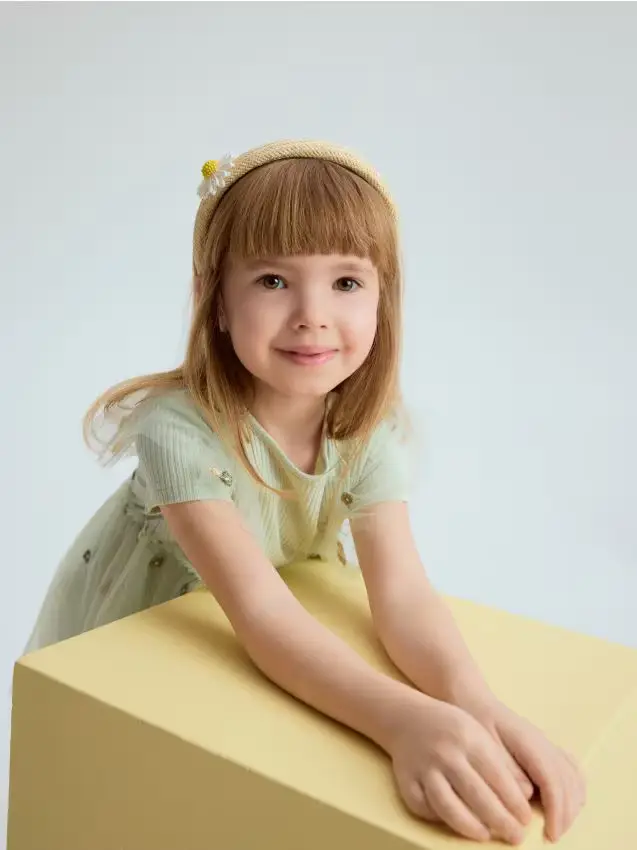 Vestito con orlo in tulle - verde pallido