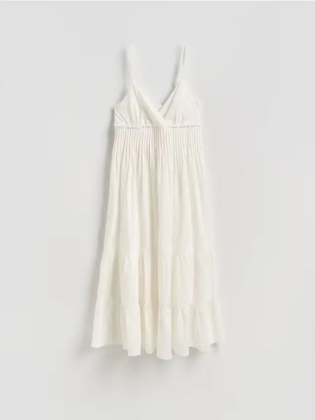 Vestito con ricami traforati - bianco