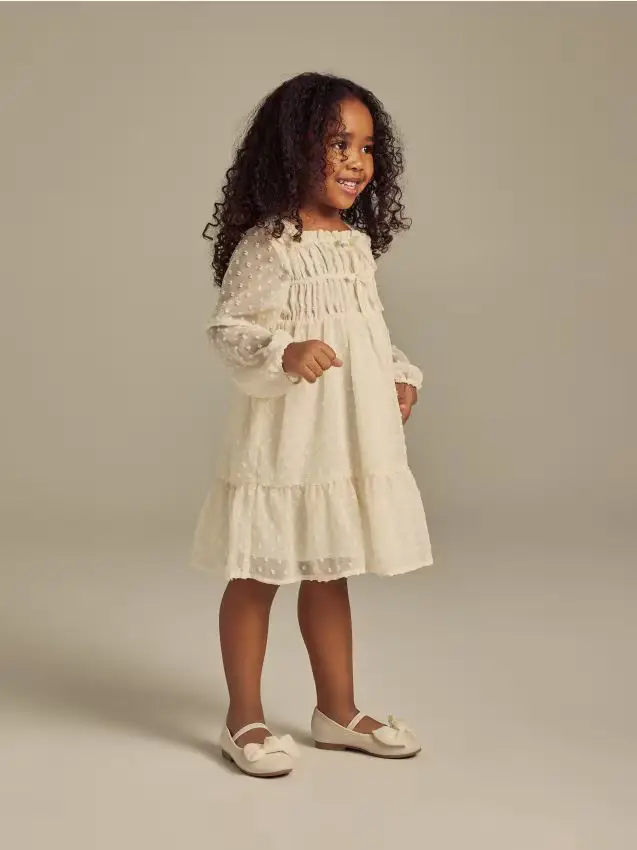 Vestito con scollo quadrato - nude