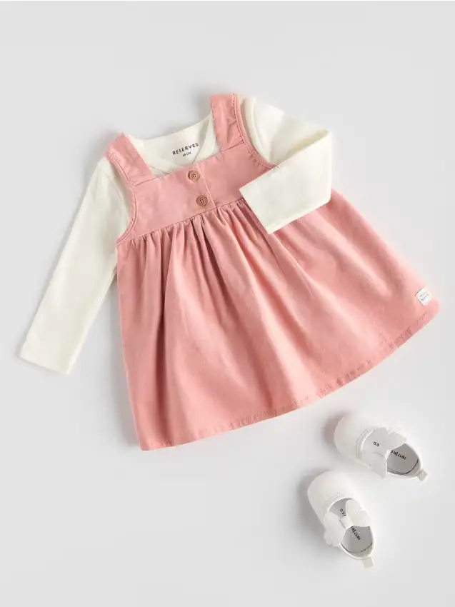 Vestito con spalline - rosa cipria