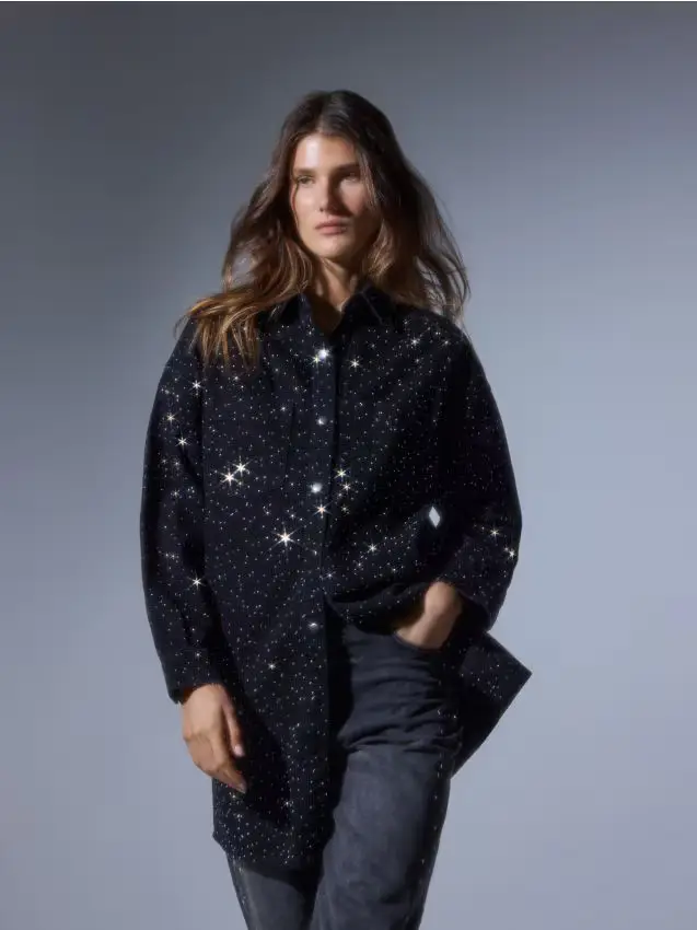 Vestito con strass - nero