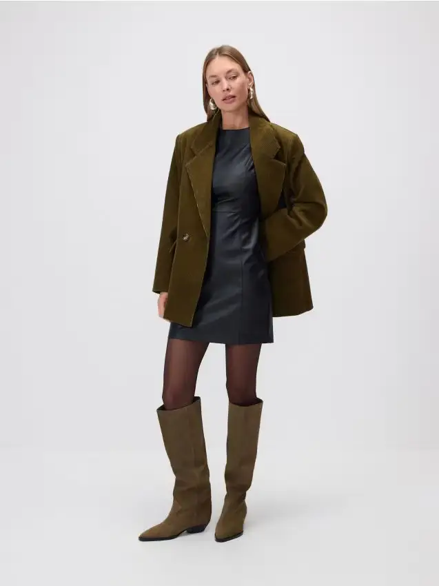 Vestito in ecopelle - nero