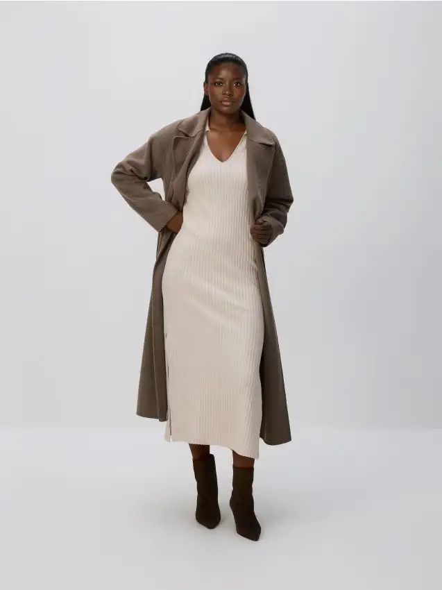 Vestito in jersey misto viscosa - beige