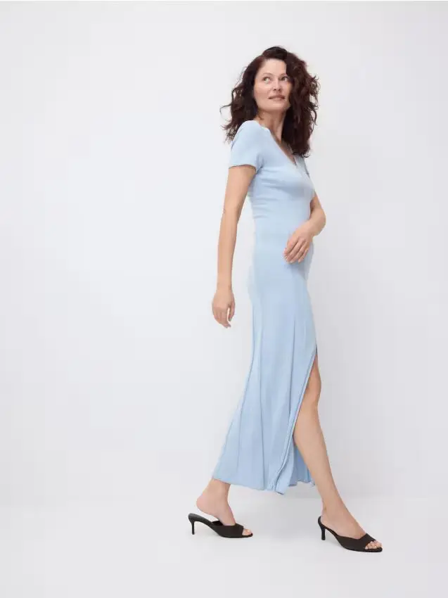 Vestito in misto lyocell - blu pallido