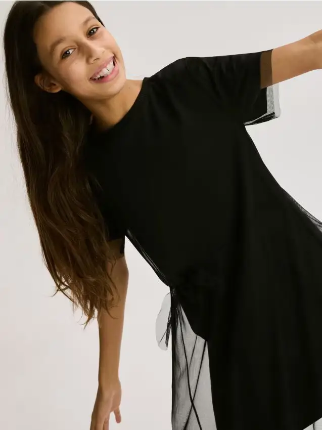 Vestito in tulle - nero