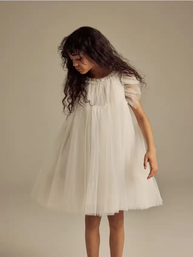 Vestito in tulle - panna