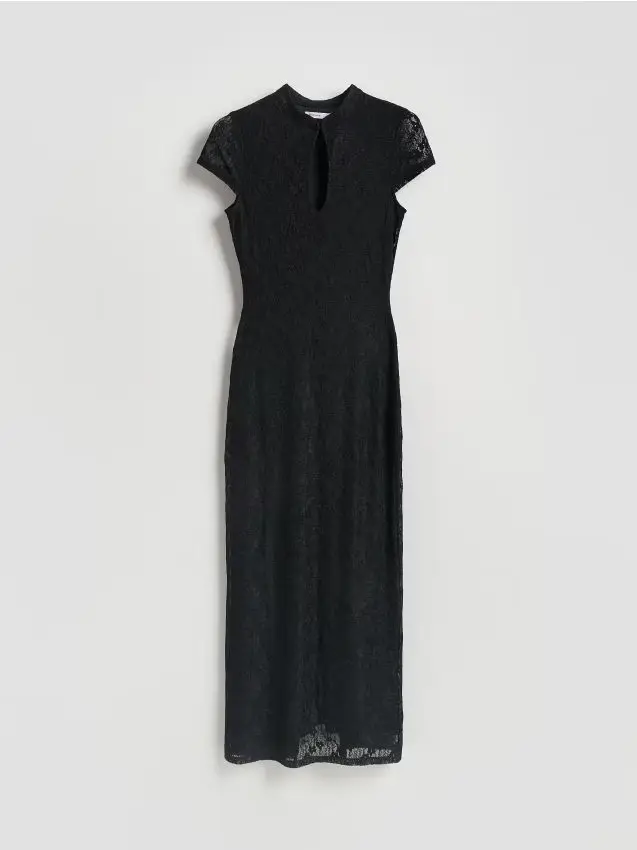 Vestito maxi in pizzo - nero