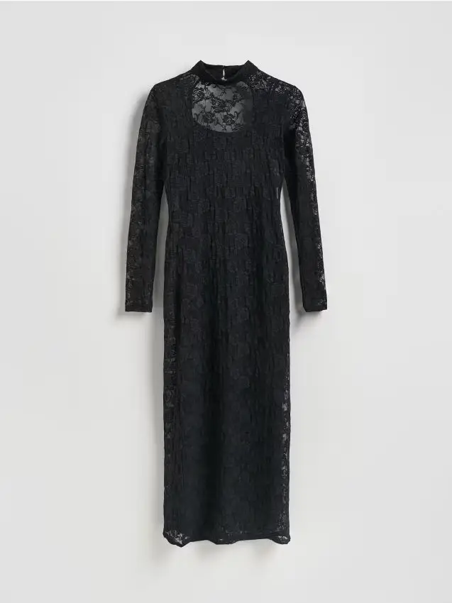 Vestito maxi in pizzo - nero
