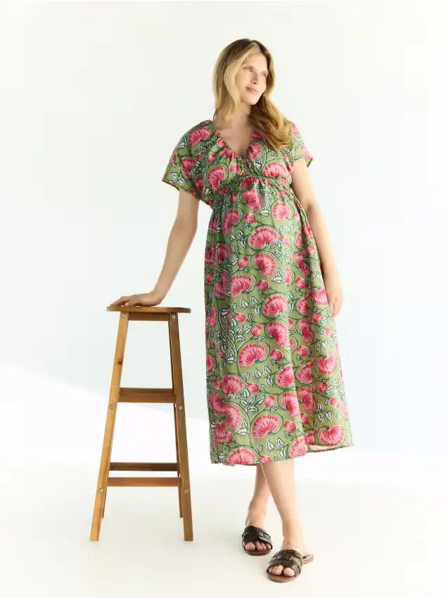 Vestito midi fantasia - multicolore