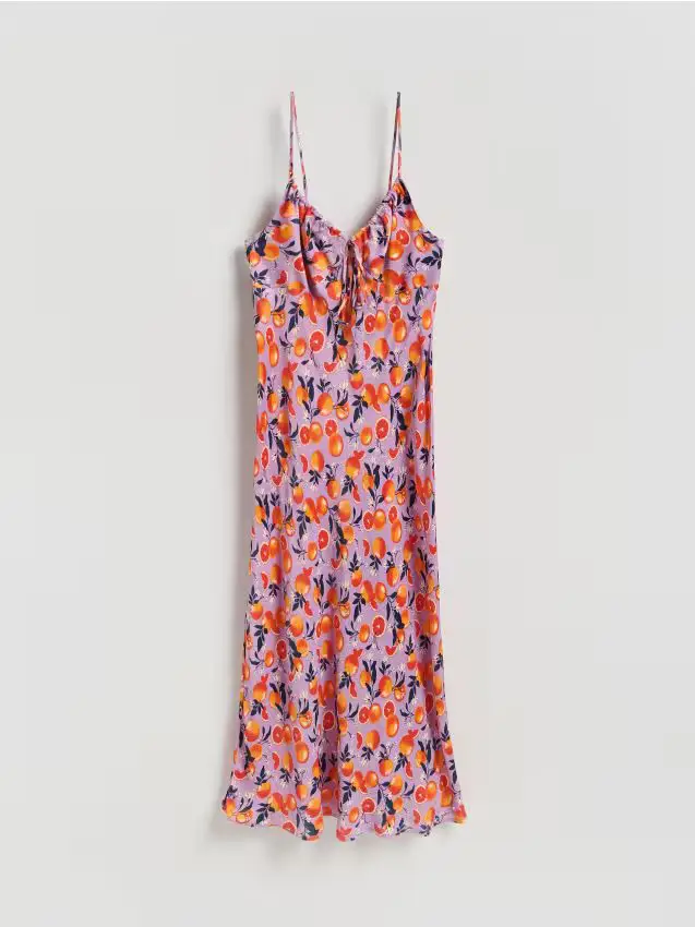 Vestito midi in misto viscosa - multicolore