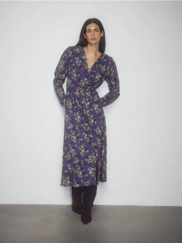 Vestito midi stampa floreale - multicolore