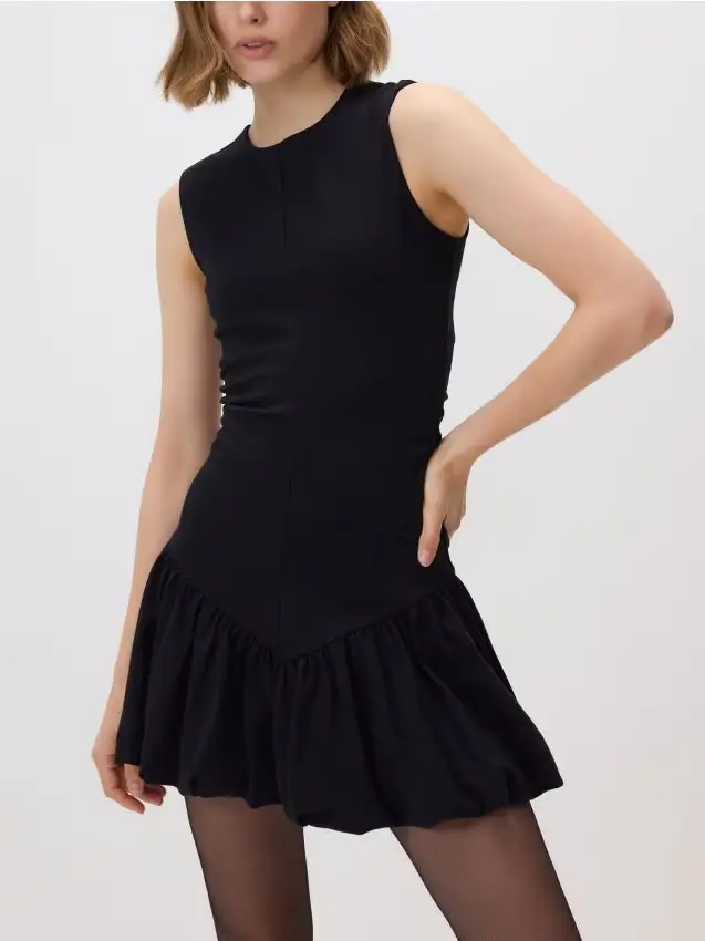 Vestito mini a palloncino - nero