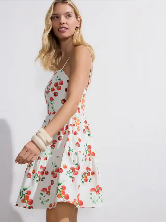 Vestito mini in cotone - multicolore