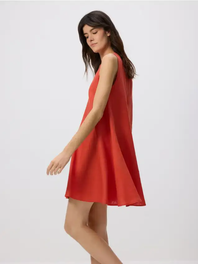 Vestito mini in lino - arancione