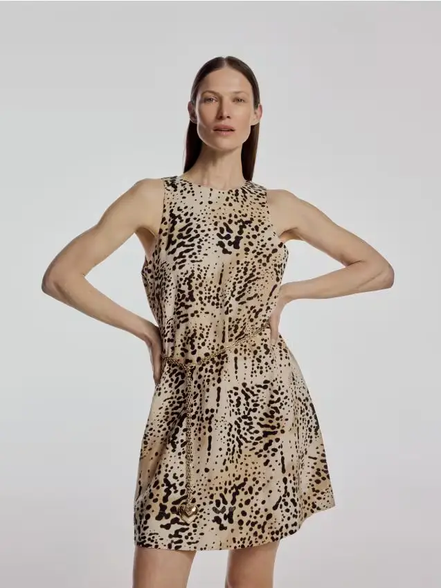 Vestito mini in lino - multicolore