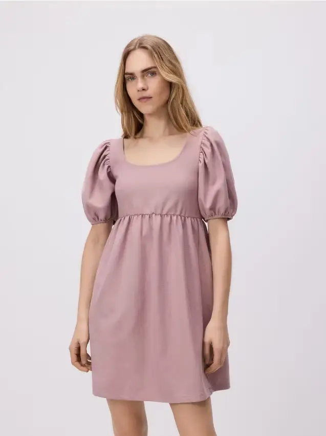 Vestito mini semplice - rosa cipria