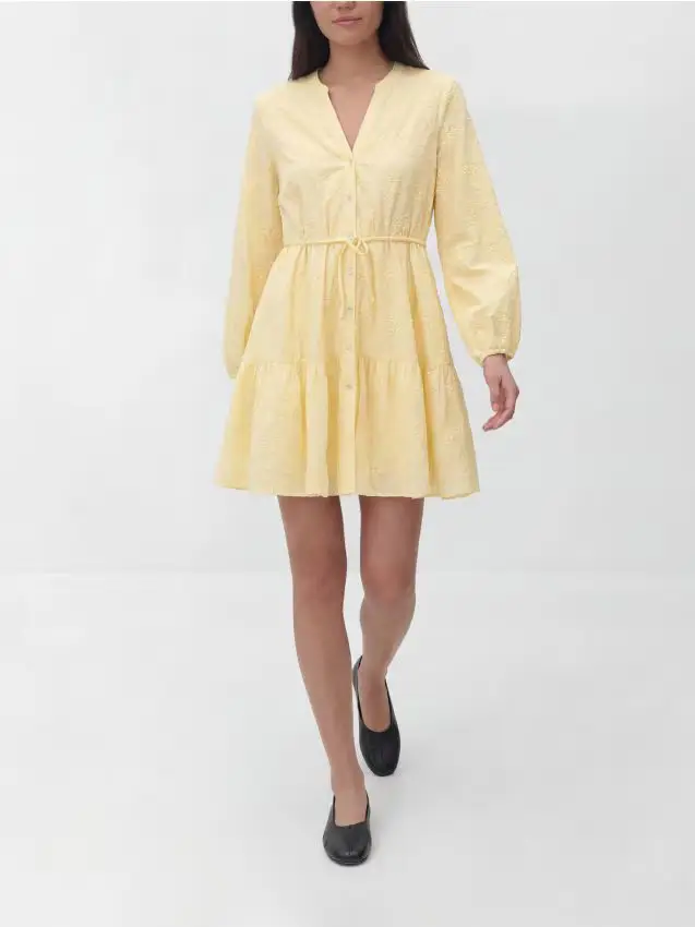 Vestito ricamato - giallo chiaro