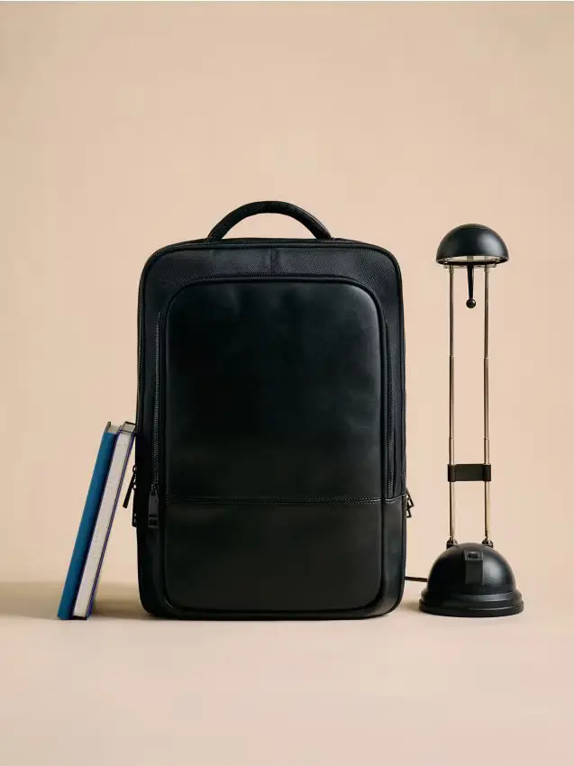 Zaino capiente con manico - nero