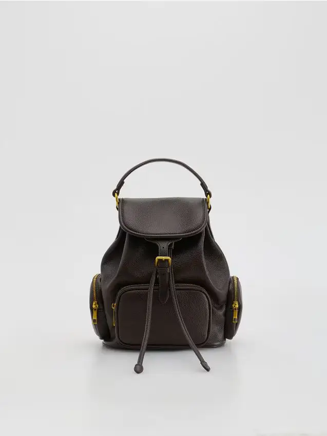 Zaino con tasche - marrone scuro