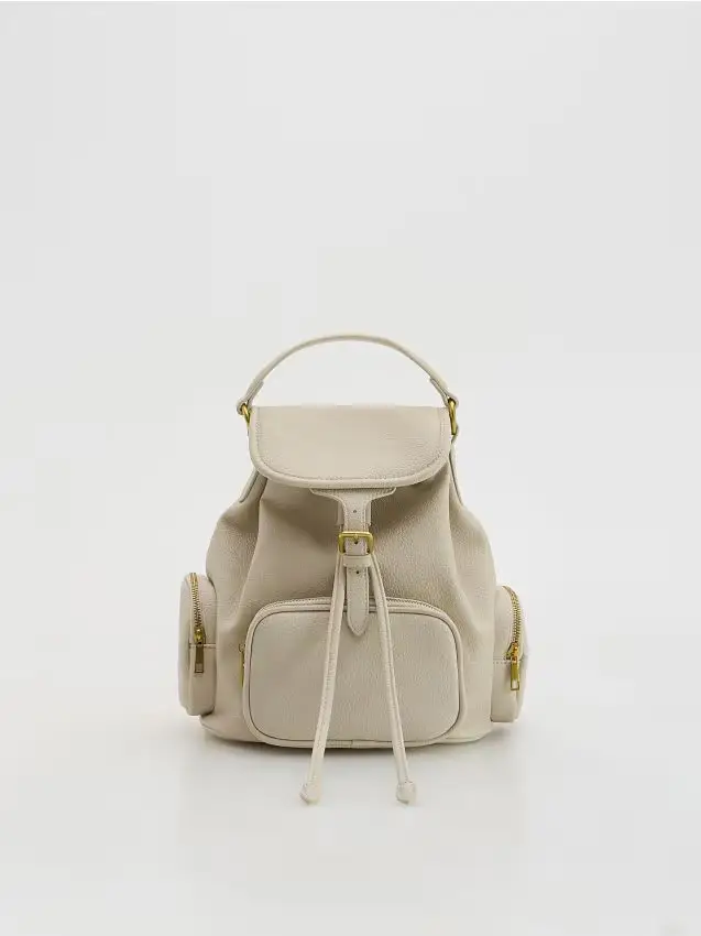 Zaino con tasche - panna