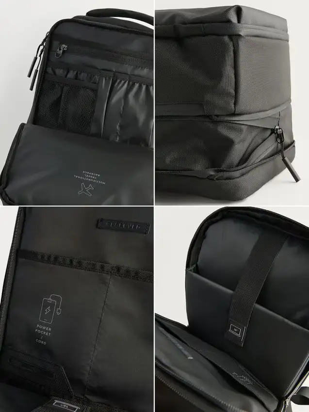 Zaino da viaggio sottovuoto per aereo - nero