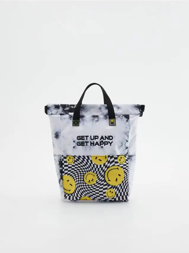 Zaino multicolore con parte superiore arrotolata - nero