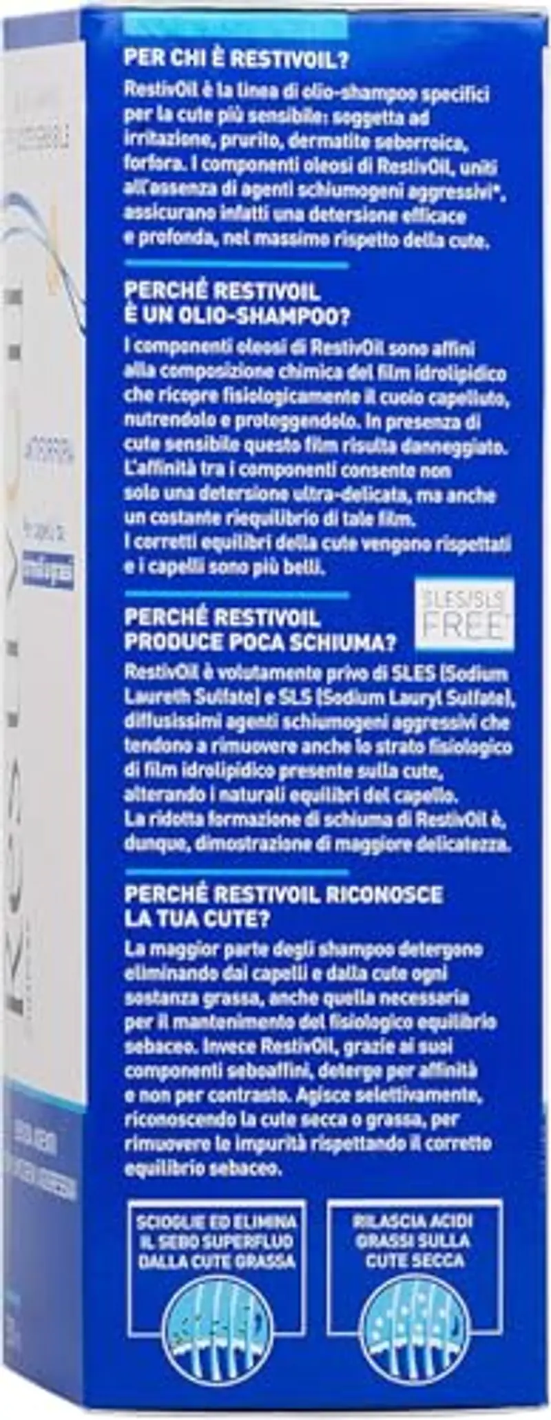 RestivOil Complex Olio Shampoo Delicato Antiforfora per Capelli da Normali a Grassi con Azione Antiseborroica e Anti Prurito, Shampoo Senza Schiuma, 250 ml miniatura 2